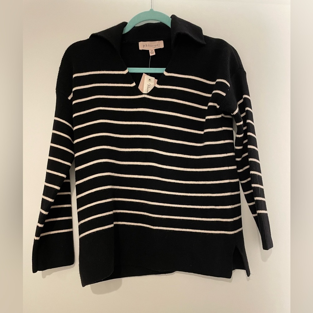 Philosophy striped collared sweater